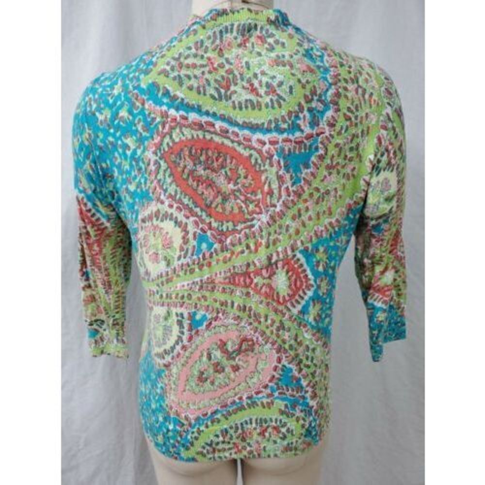 Talbots Button Front Cardigan Multi Color Size Me… - image 5